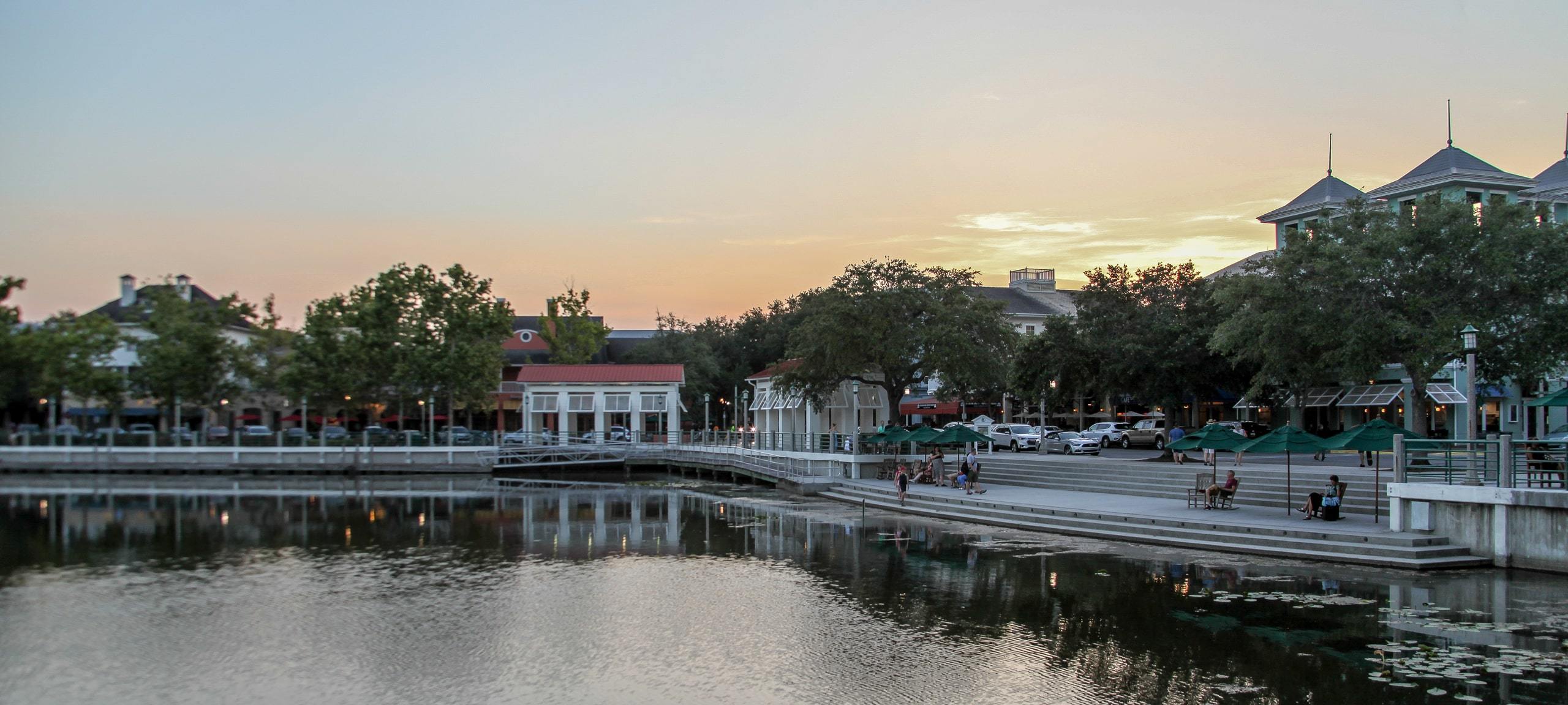 Sunset over Celebration, Orlando waterfront