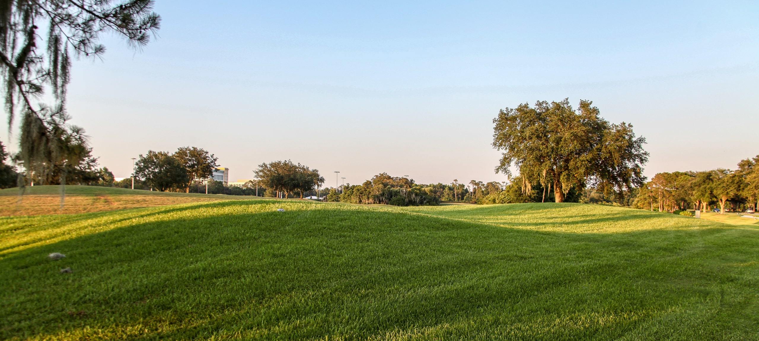 Rolling hills of golf course in Celebration, FL