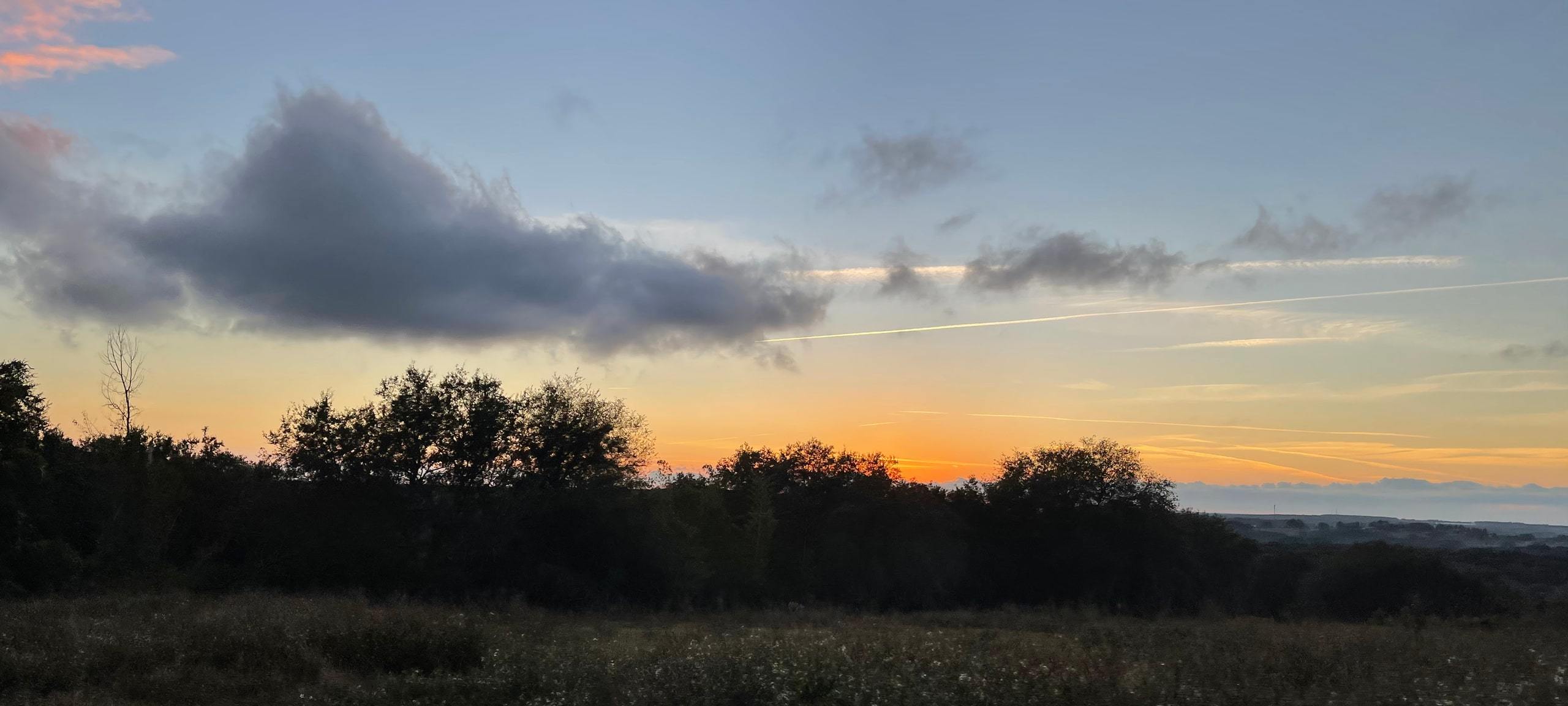 Sunset over field in Clermont, FL