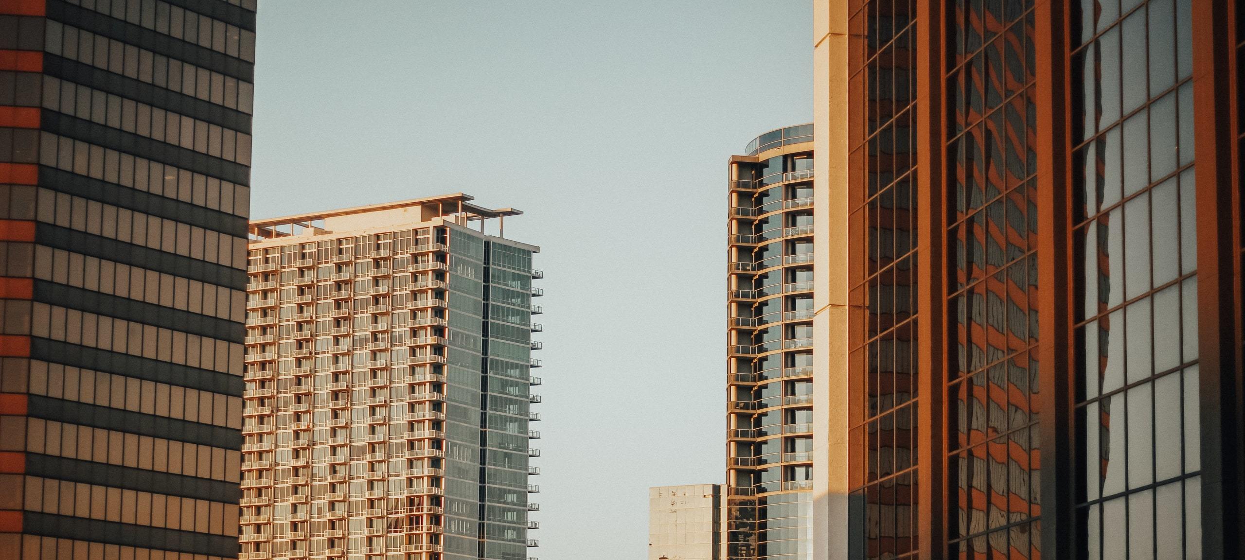 Office buildings and luxury condo The Vue in Downtown Orlando
