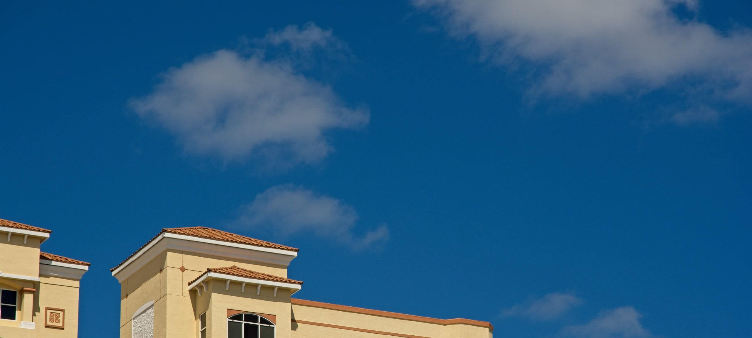 Roof view of Mediterranean style condo, typical of Dr Phillips, FL