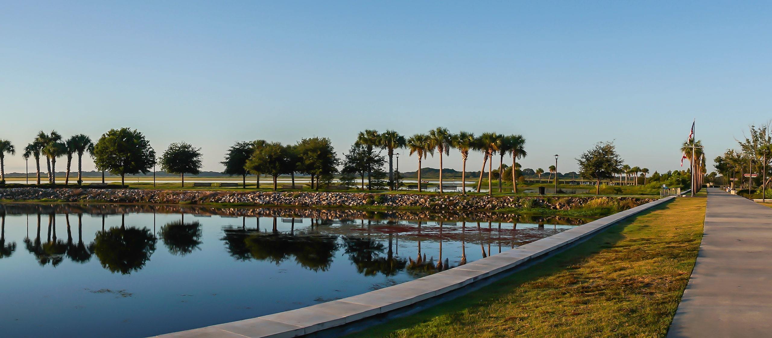 Sunset view at Lake Toho in Reunion, Florida.
